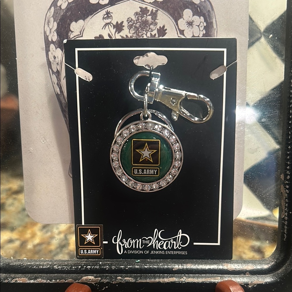 U.S. Army Keychain with Silver Accents